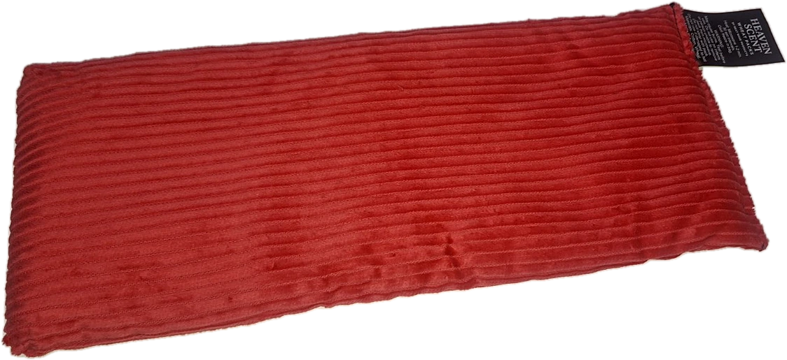 Red Heaven Scent Rectangle Wheat Pack showing corduroy texture and sewn label
